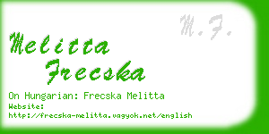 melitta frecska business card